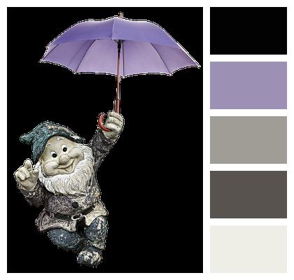 Umbrella Dwarf Garden Gnome Image